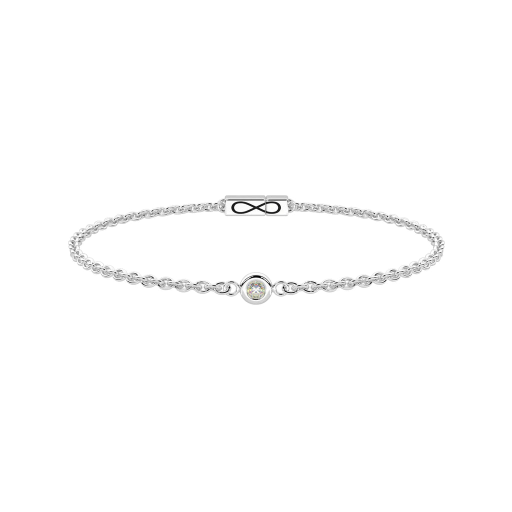 pulsera Infinity con Diamante Lab-grown 2 mm y Acero