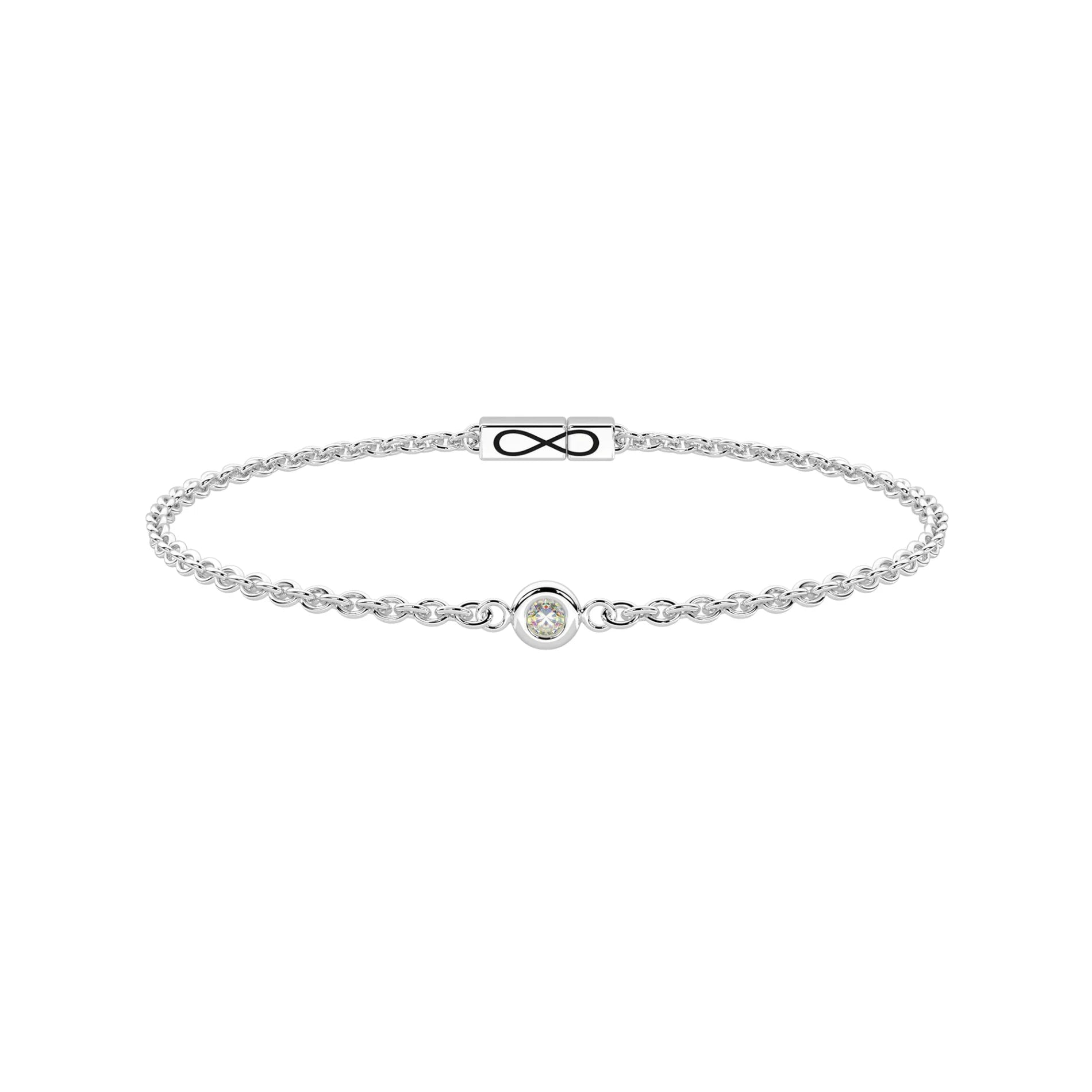 pulsera Infinity con Diamante Lab-grown 2 mm y Acero