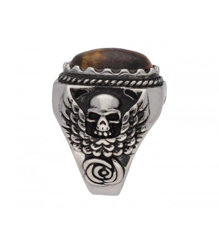 Anillo de Acero para Hombre OJO DE TIGRE de LISKA