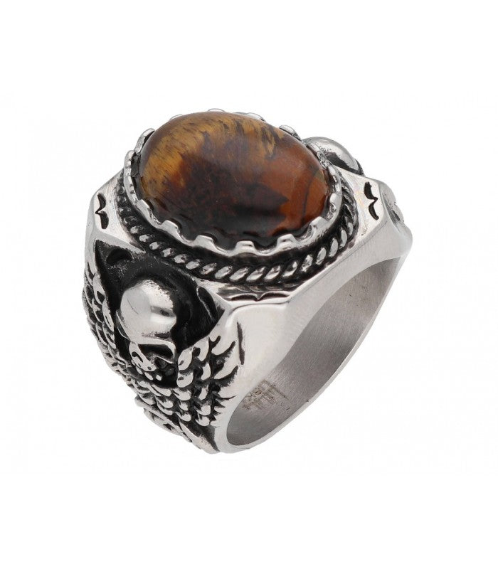 Anillo de Acero para Hombre OJO DE TIGRE de LISKA