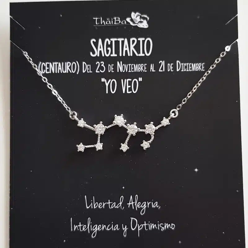 Gargantilla para Mujer HORÓSCOPOS con CONSTELACIONES Plata y Circonitas ThaiBa