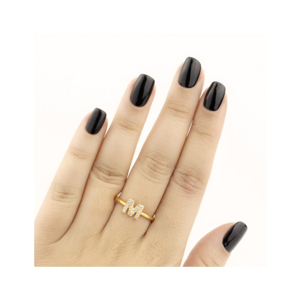 Anillo Para Mujer con Circonitas de Plata o Chapado en Oro Personalizable