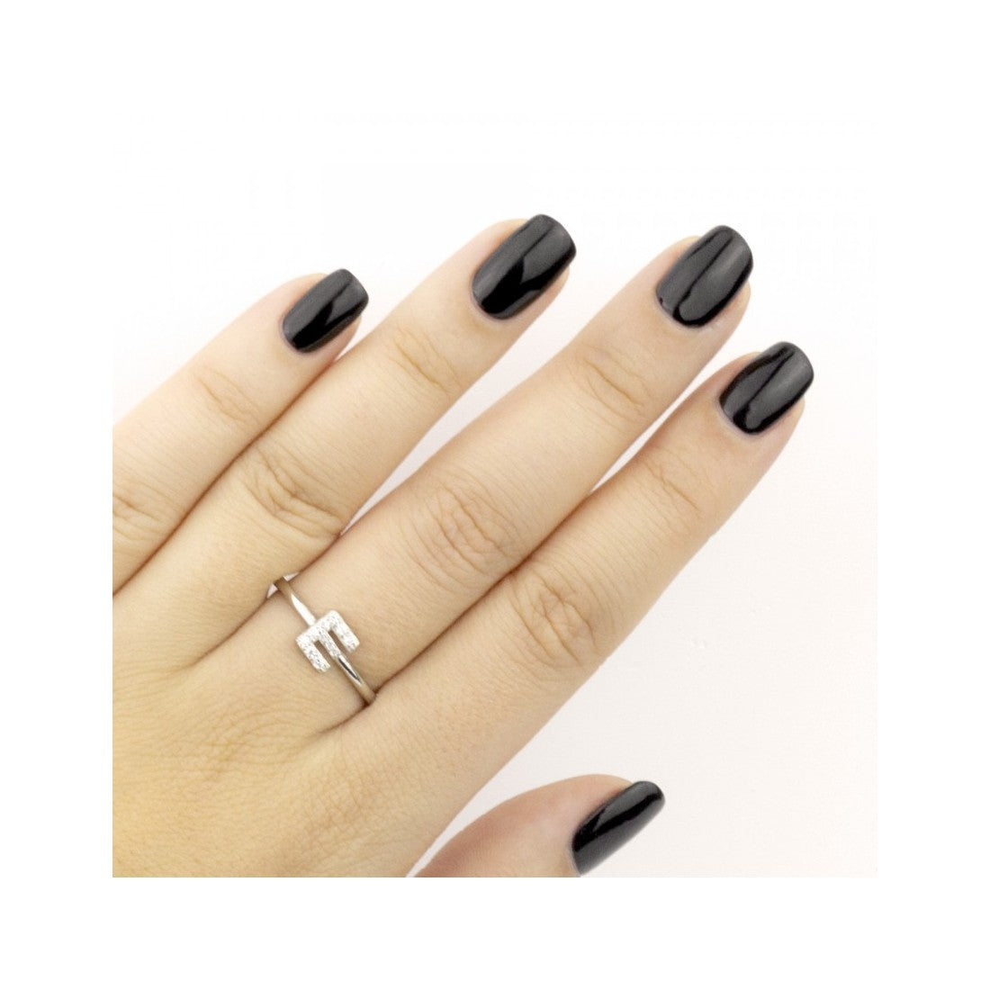 Anillo Para Mujer con Circonitas de Plata o Chapado en Oro Personalizable