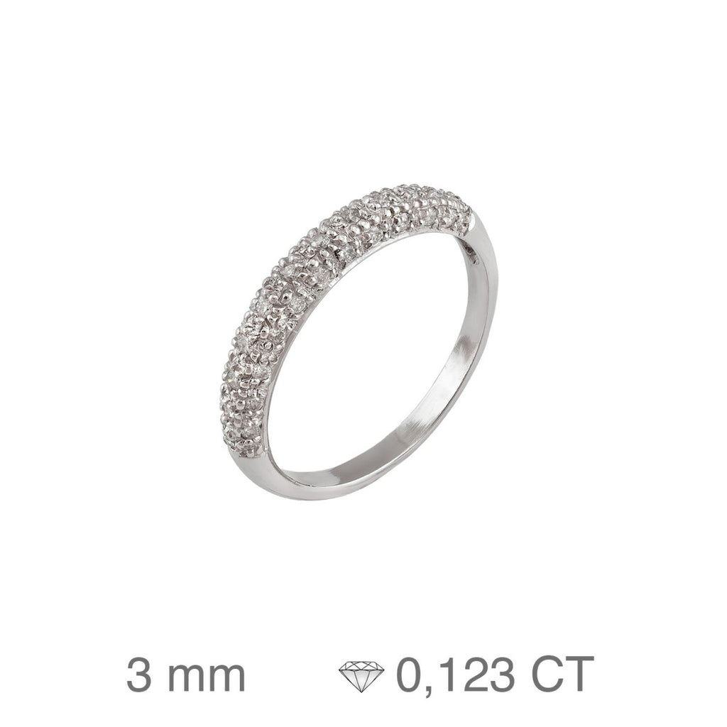 Anillo de Mujer de Compromiso de Oro Blanco de 18k con Brillantes