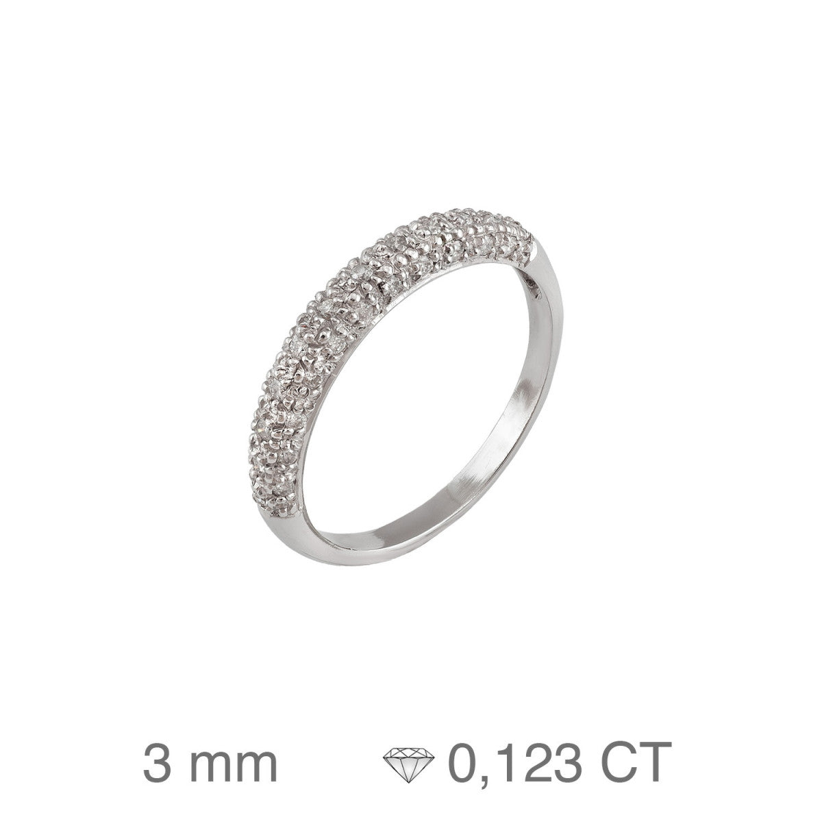 Anillo de Mujer de Compromiso de Oro Blanco de 18k con Brillantes