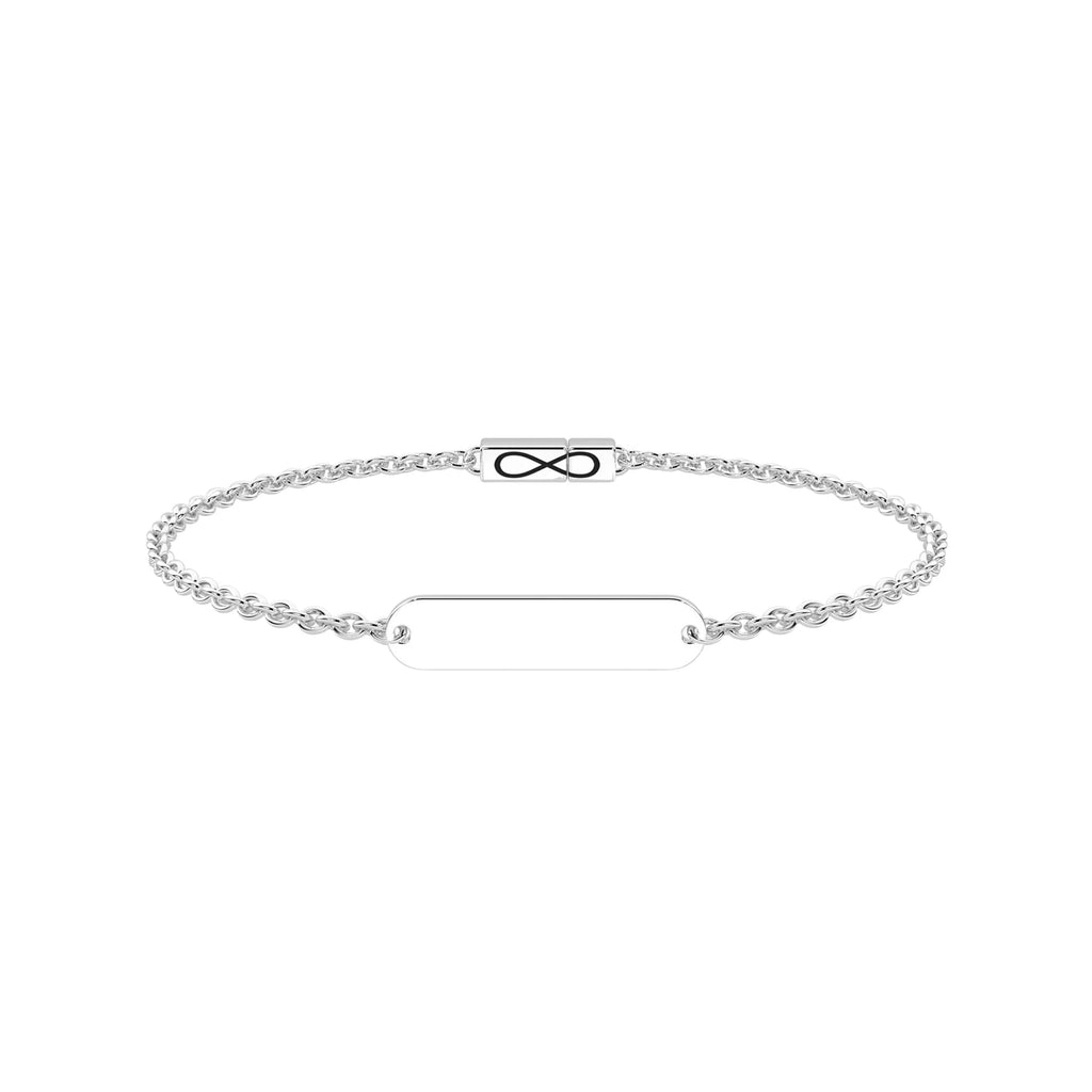 Tobillera Infinity Acero 316L con Placa Personalizable
