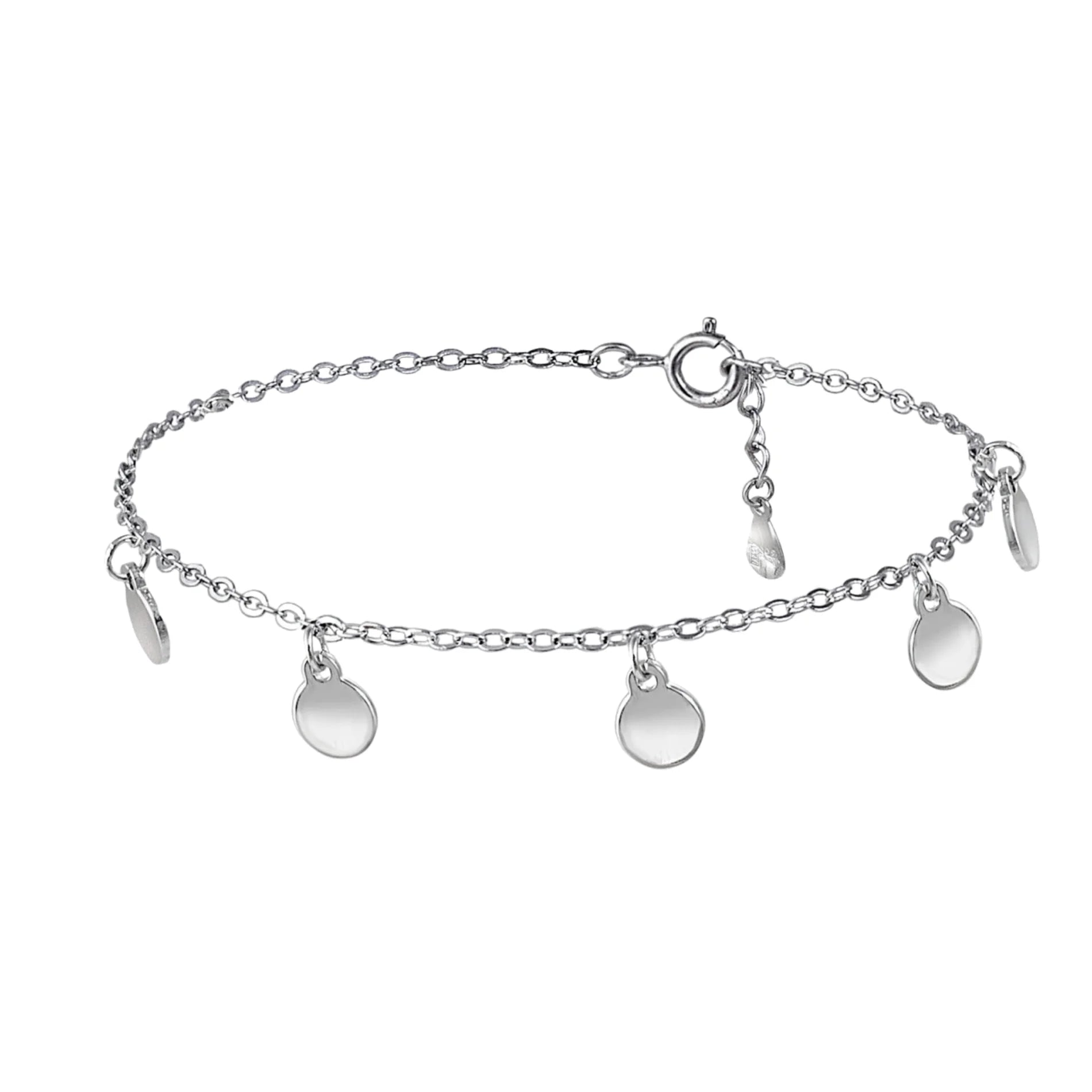 Tobillera Discos en Plata