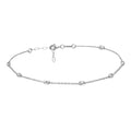 Tobillera de Cuentas Diamantadas en Plata