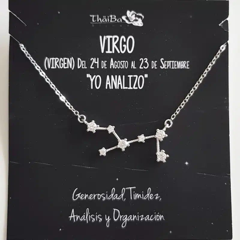 Gargantilla para Mujer HORÓSCOPOS con CONSTELACIONES Plata y Circonitas ThaiBa