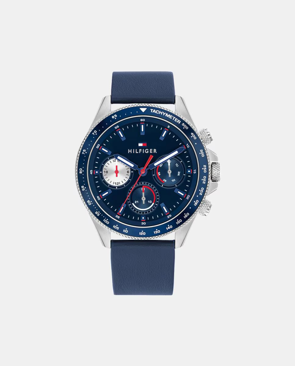 Reloj para Hombre Acero y Correa Piel Azul Clark 1792209 Tommy Hilfiger