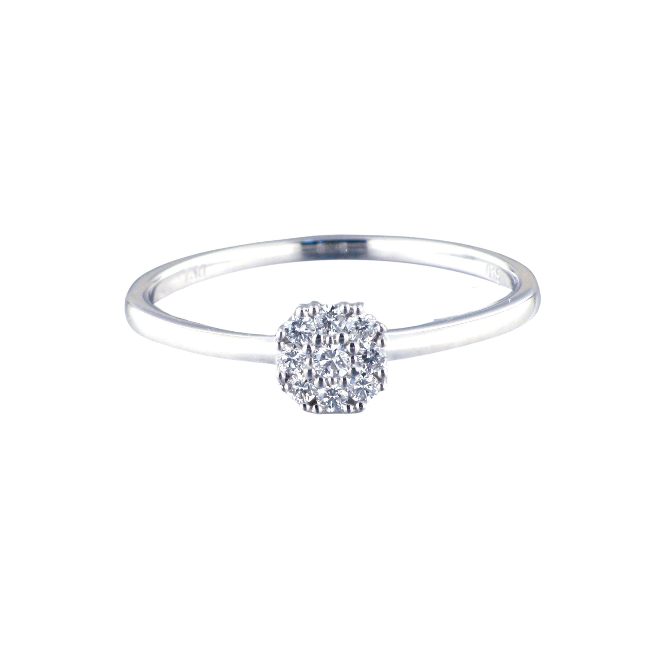 Anillo para Mujer de Compromiso ROSETA Oro Blanco 18k Diamantes