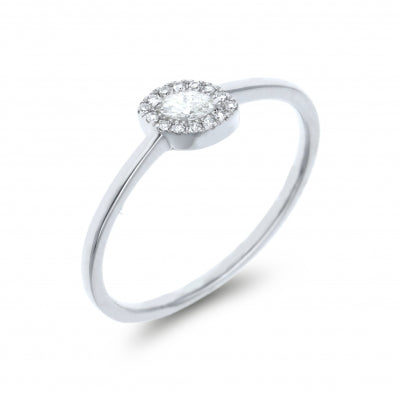 Anillo Compromiso Diamantes Oro Blanco NAVETTE para Mujer